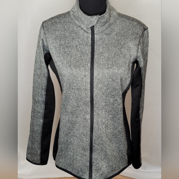 Andrew Marc New York Womens Fleece Lined Full Zip Herringbone Jacket - Size M - Picture 1 of 8